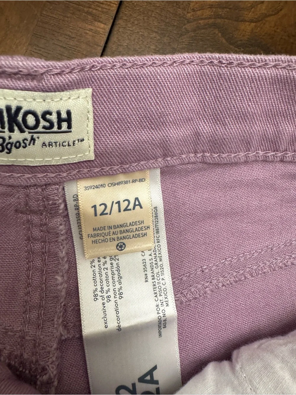 Lavender Denim Frayed Hem Shorts
